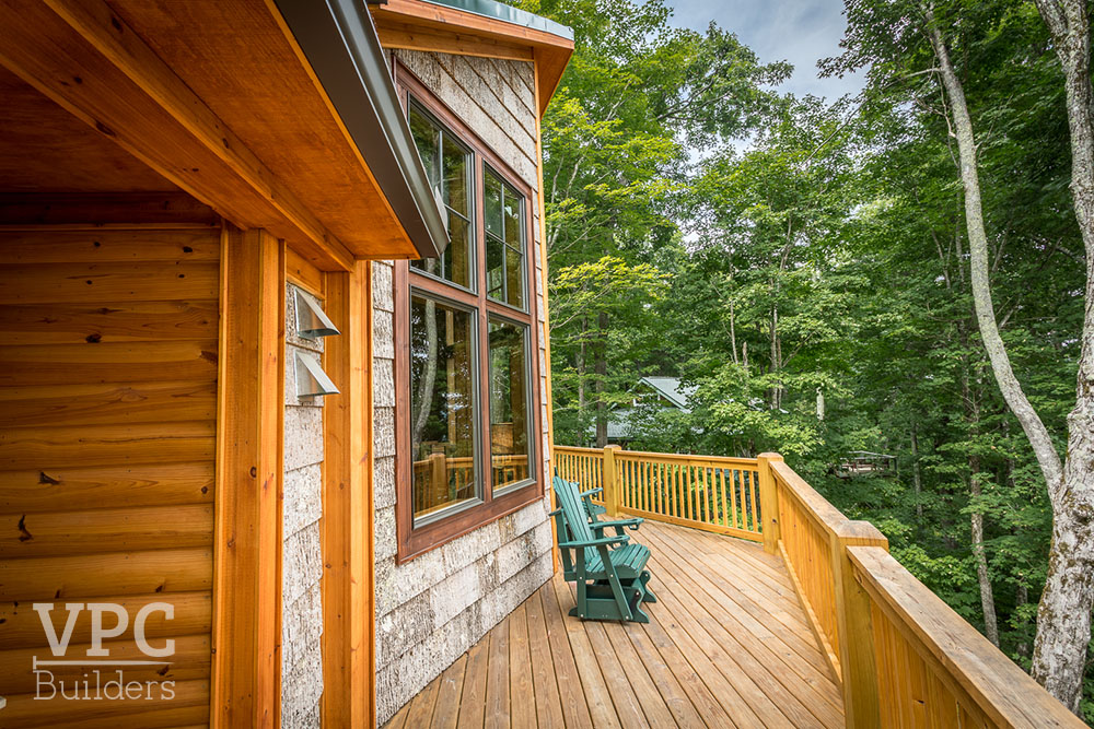 Custom Cabin at Grandfather balcony