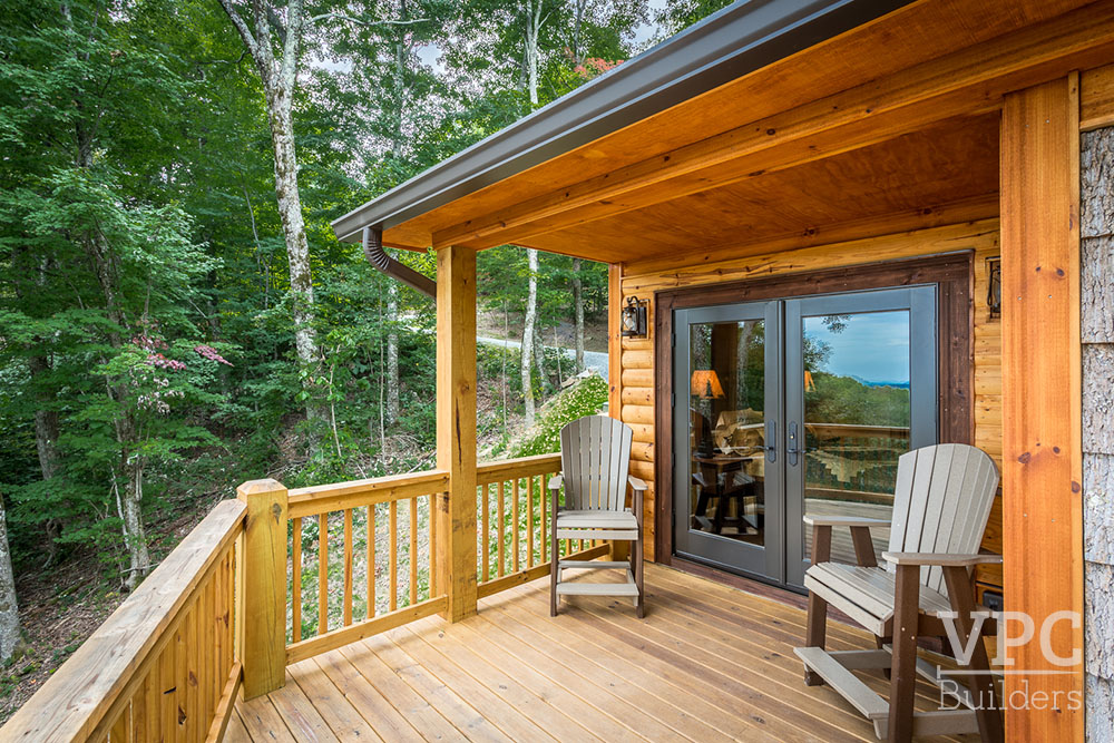 Custom Cabin at Grandfather balcony