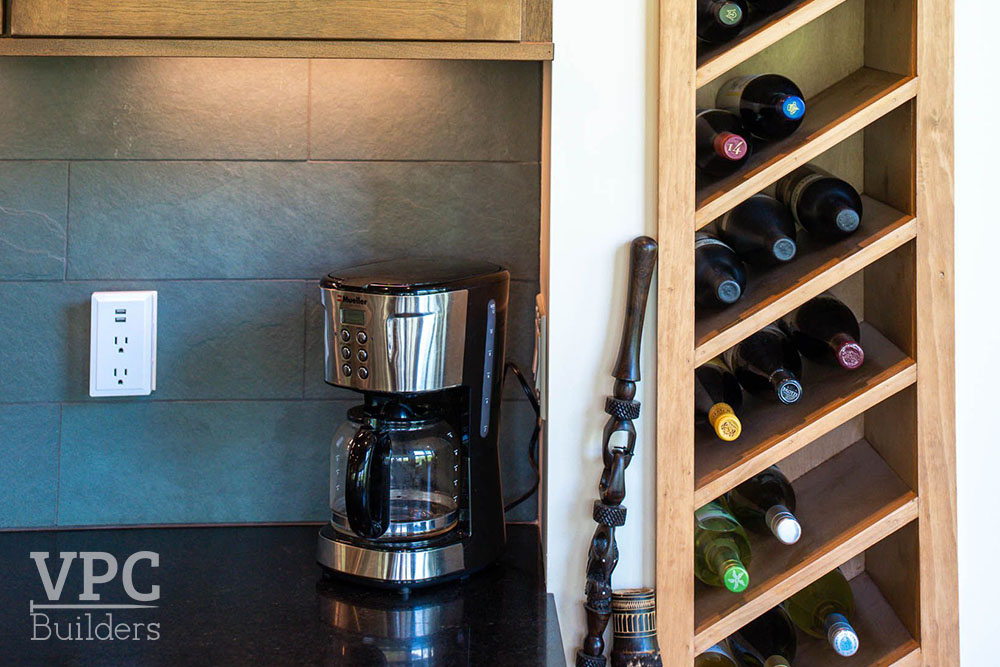 Rivers Edge wine shelf detail