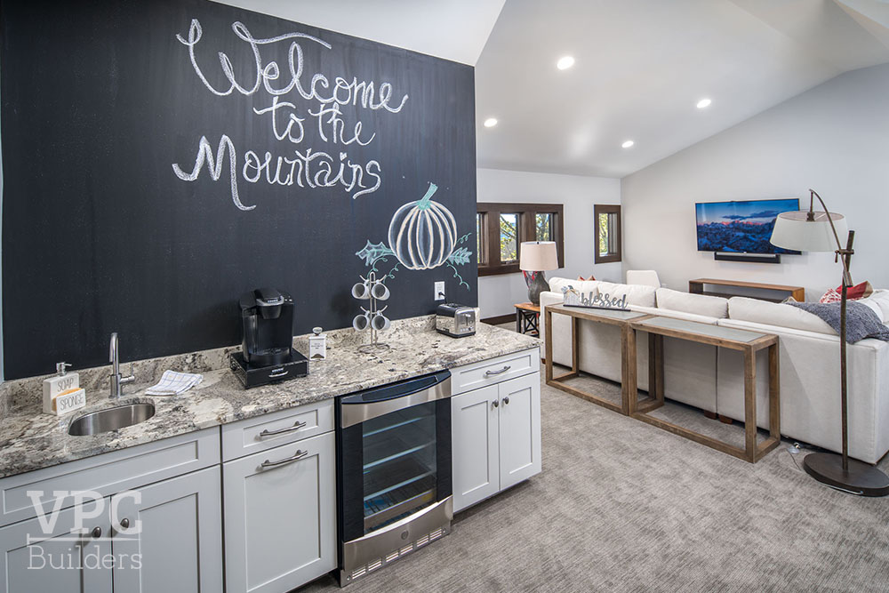 Ski Retreat kitchen with chalkboard wall
