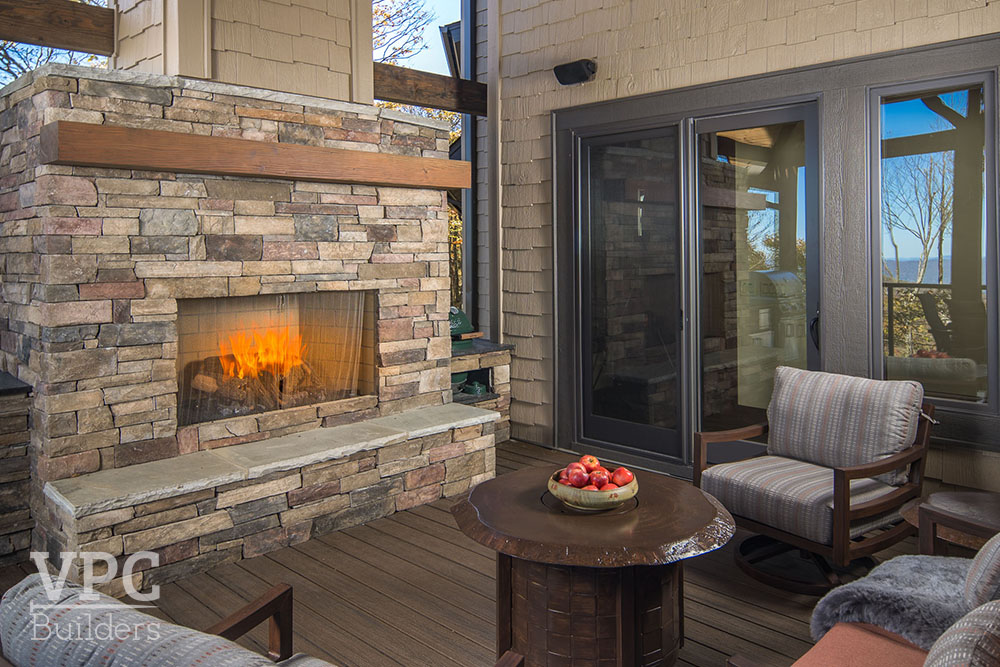 Ski Retreat enclosed patio with fireplace