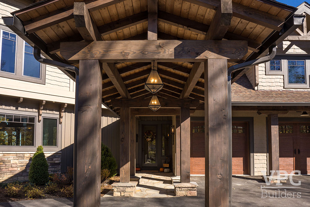 Ski Retreat entryway; accessible car drop-off area
