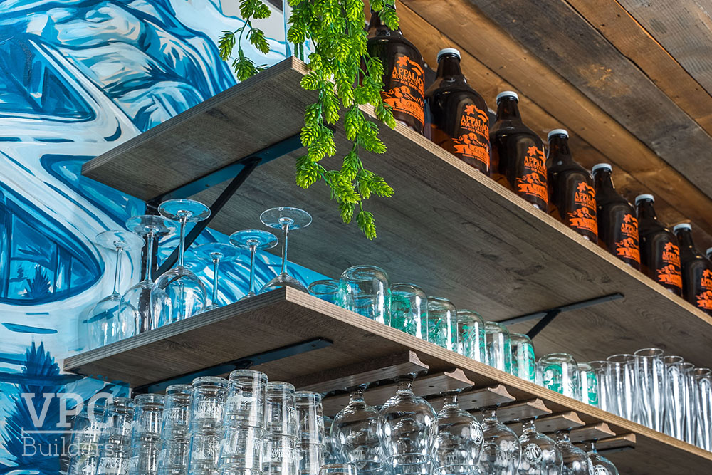 AMB Pub shelving holding drinking glasses