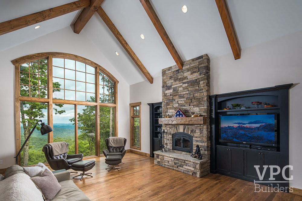 Haven Lookout sitting area with fireplace