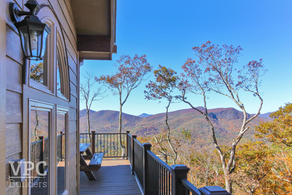 Lindal Cedar Hideaway view of mountains from balcony
