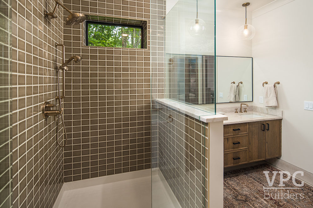 Woodland Timberframe bathroom with large, accessible shower