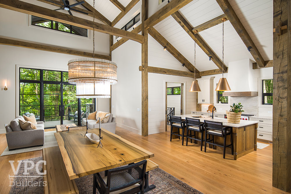 Woodland Timberframe kitchen/dining area
