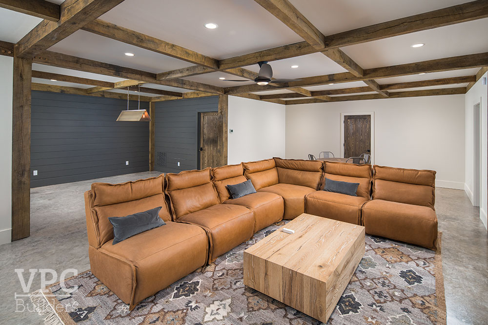 Woodland Timberframe basement seating