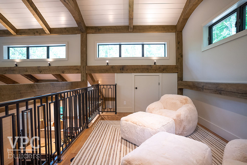 Woodland Timberframe interior balcony seating