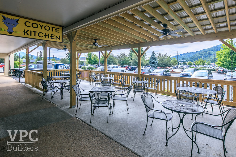 Coyote Kitchen covered outdoor seating