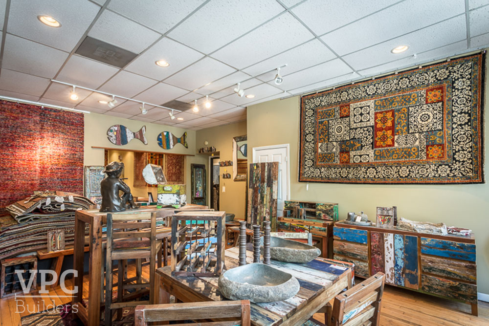 The Rug Company of Blowing Rock interior of store; rug display
