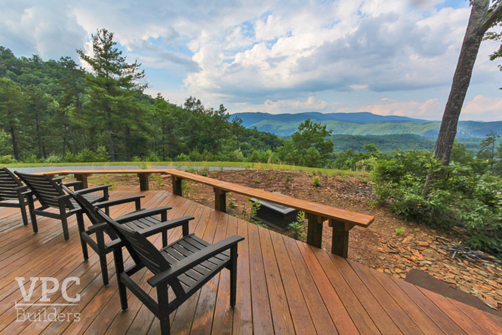 Turkey Run LEED Home balcony with view of mountains