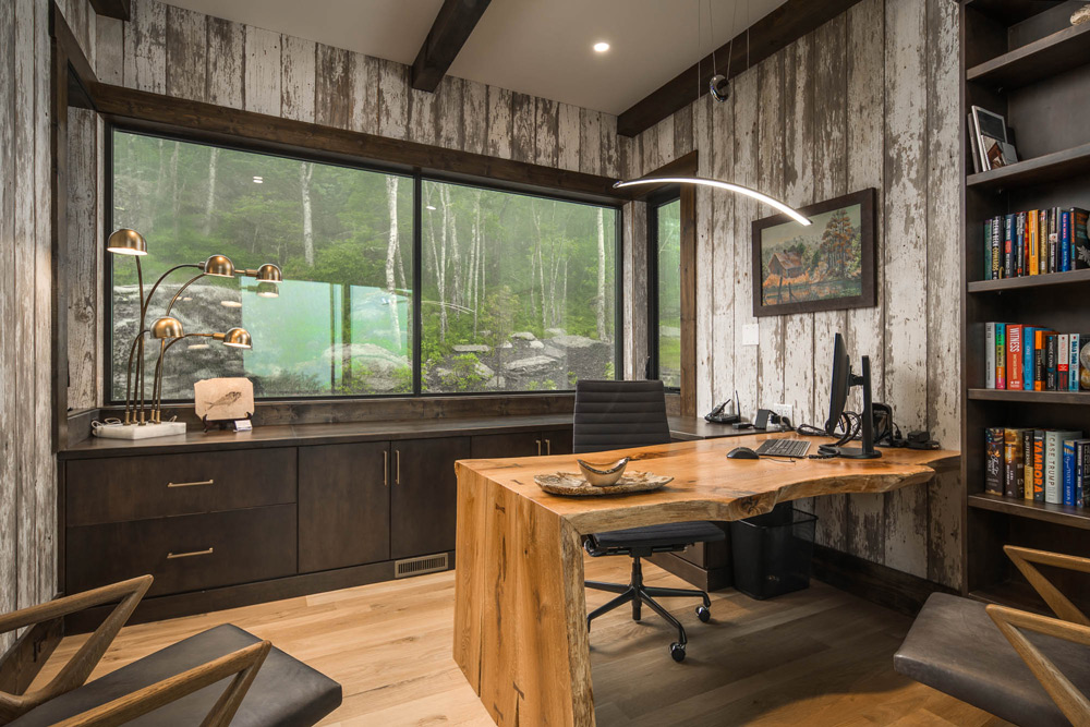 Custom office build with beautiful view of nature.